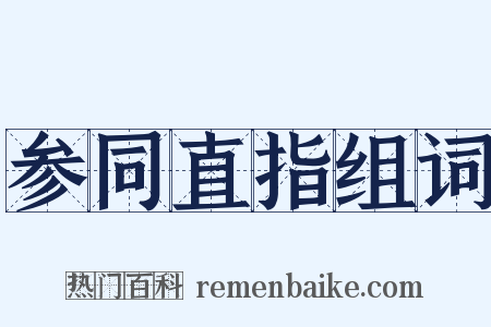 参同直指组词是什么意思的图片